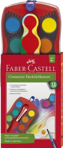 FABER-CASTELL Connector Farbkasten 12 Farben rot
