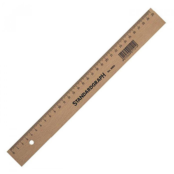 Standardgraph Holzlineal 20 cm mit Tuschekante