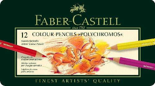 FABER-CASTELL Künstlerfarbstifte Polychromos 12 Farben 