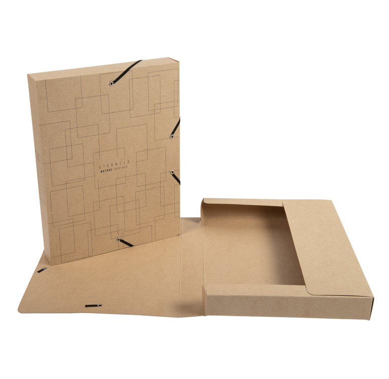 10 Stück Exacompta 16016H Packung schwarz mit 10 Archivboxen Cartobox, 24 x 32 cm, 60 mm Rücken, mit Gummizug, mit Rückenetikett