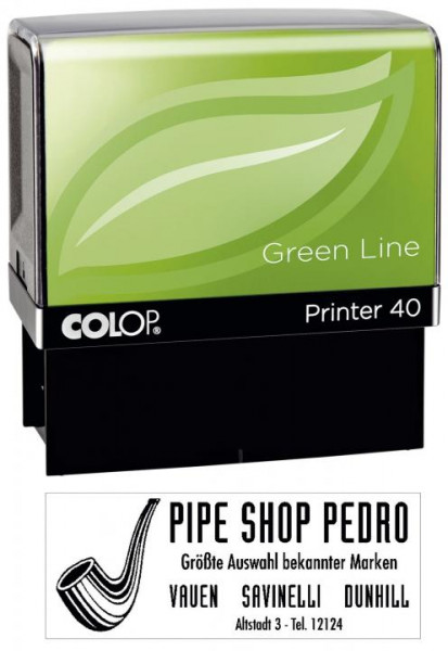COLOP Stempel Printer 40 Green Line - max . 6 Zeilen, 43 x 59 mm
